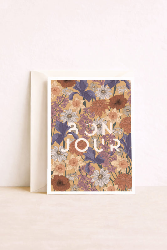 Carte florale Bonjour par Pablo est une fille