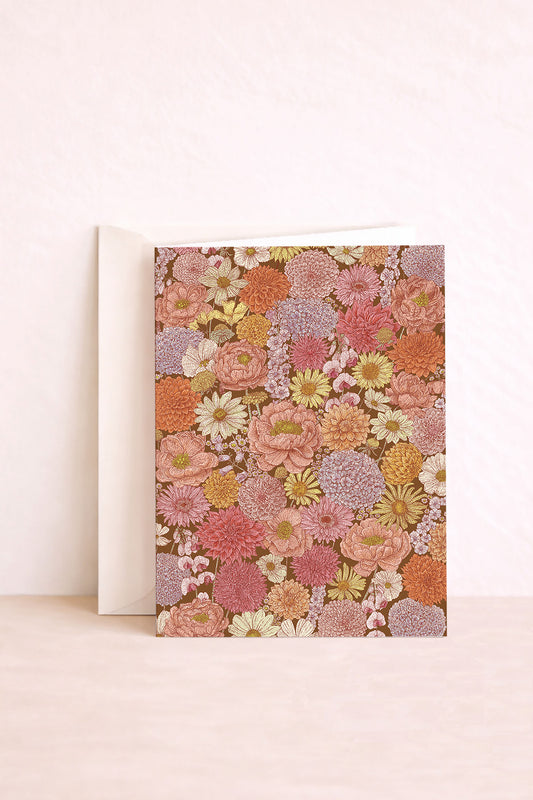 Carte postale motif floral Mamie