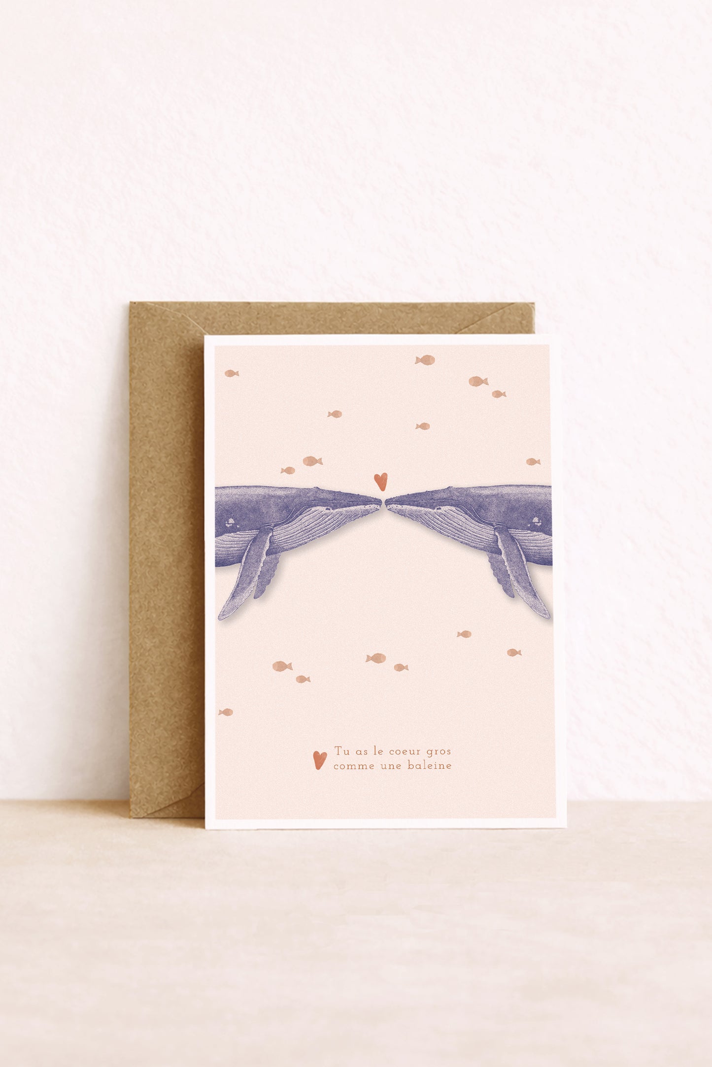 carte postale de baleines amoureuses