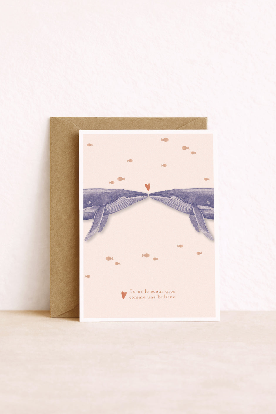 carte postale de baleines amoureuses
