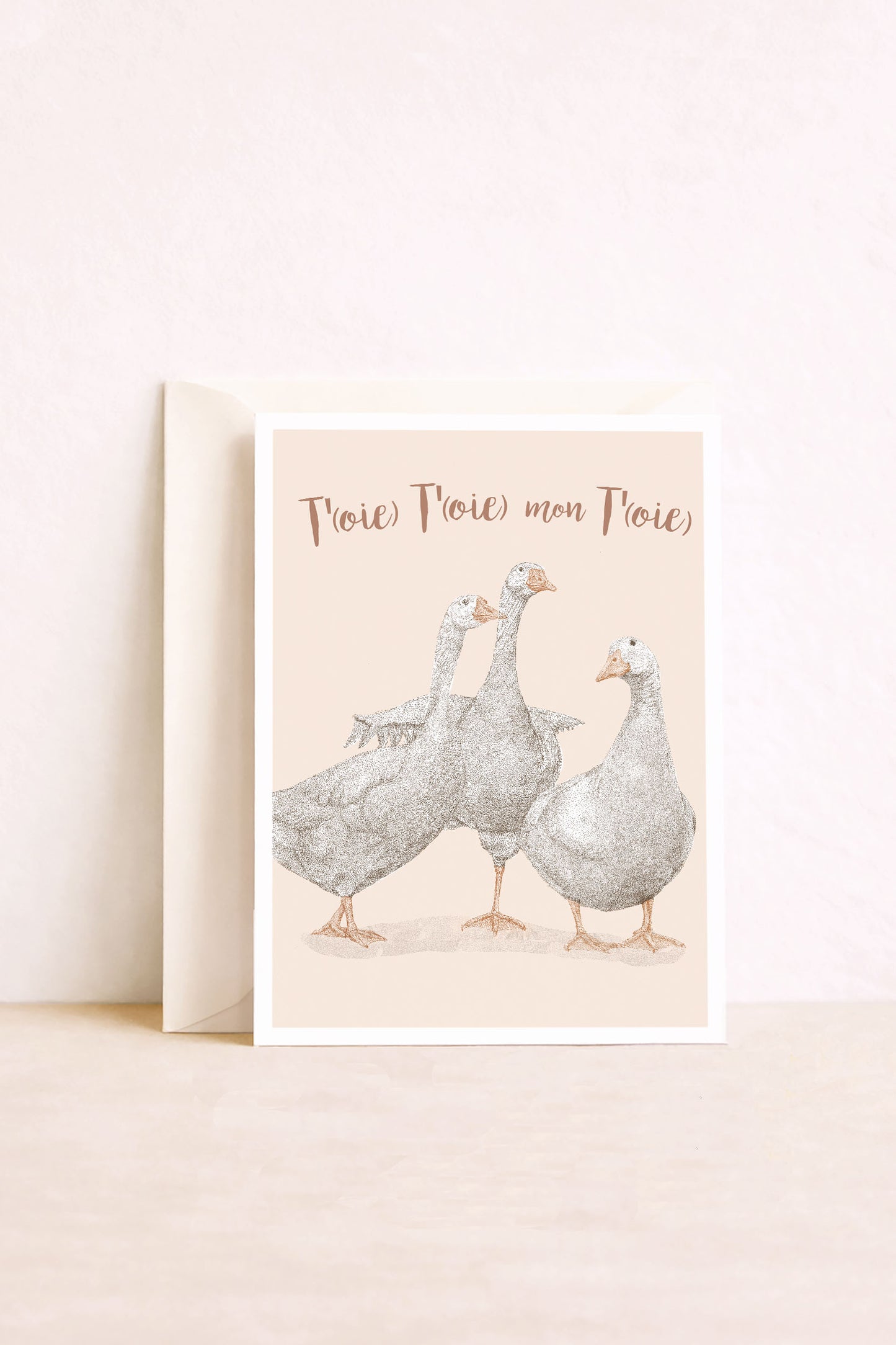 Carte postale Oies, toi toi mon toit