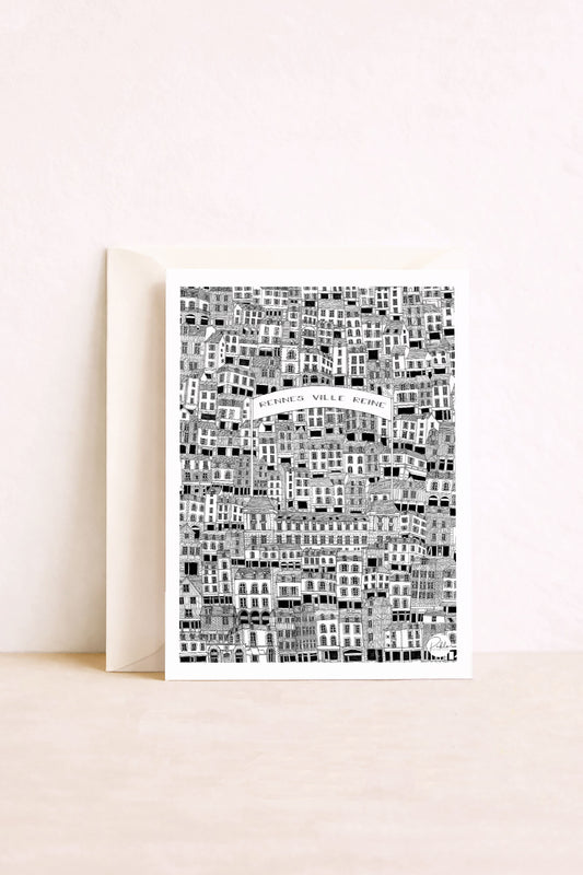 Carte postale illustrée rennes ville reine