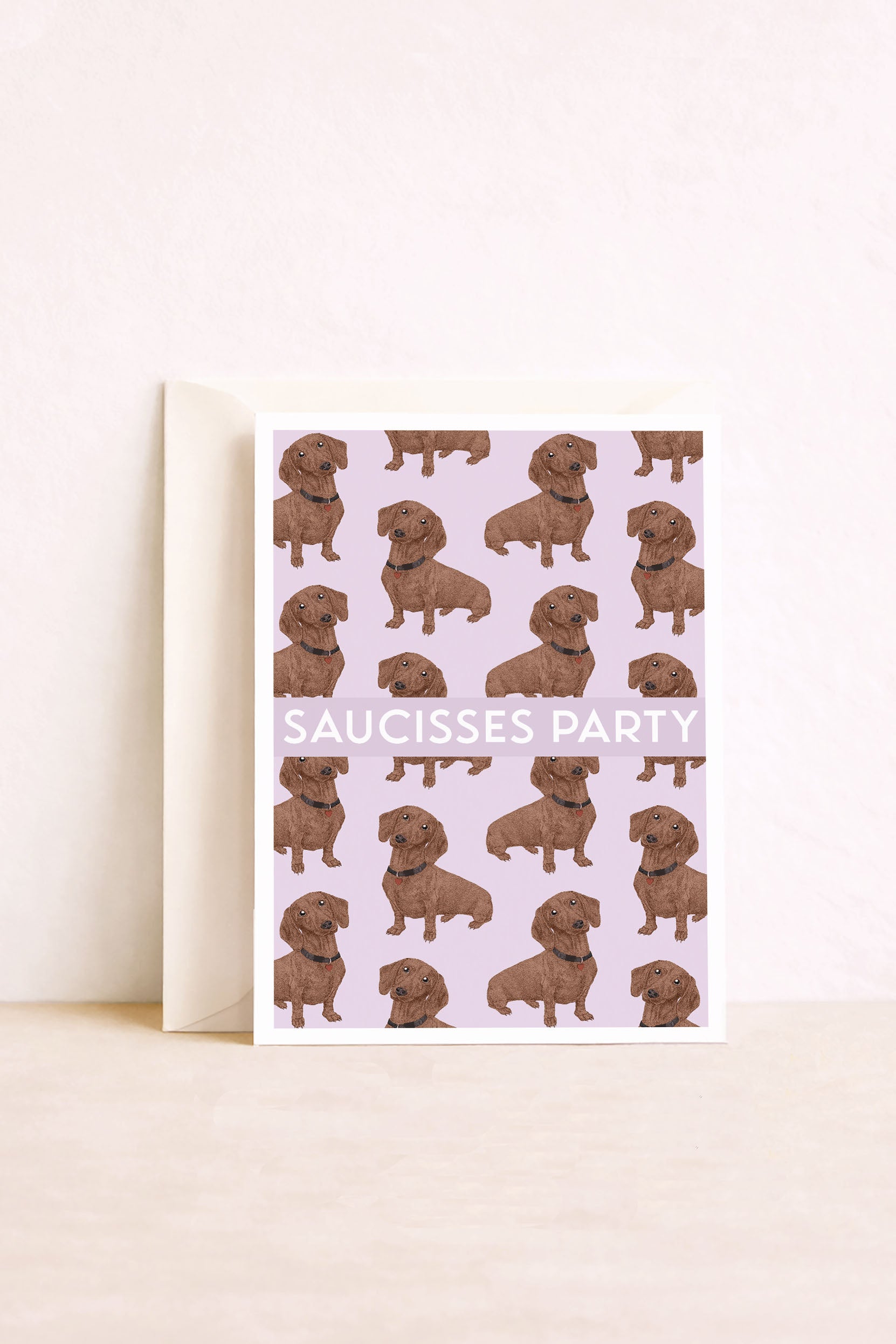 Carte postale motif teckels, ou chien saucisse