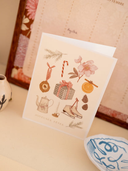 Carte de voeux joyeuses fêtes 