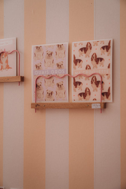 Cartes postales chiens basset et bouledogue