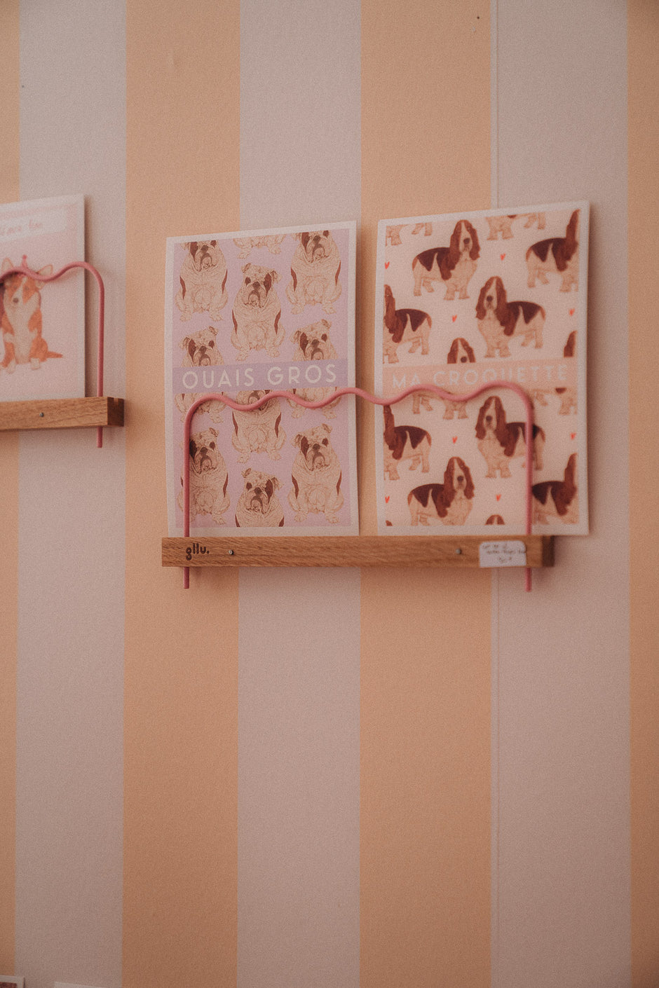 Cartes postales chiens basset et bouledogue