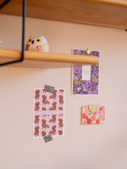 Illustrations douces animaux et fleurs 