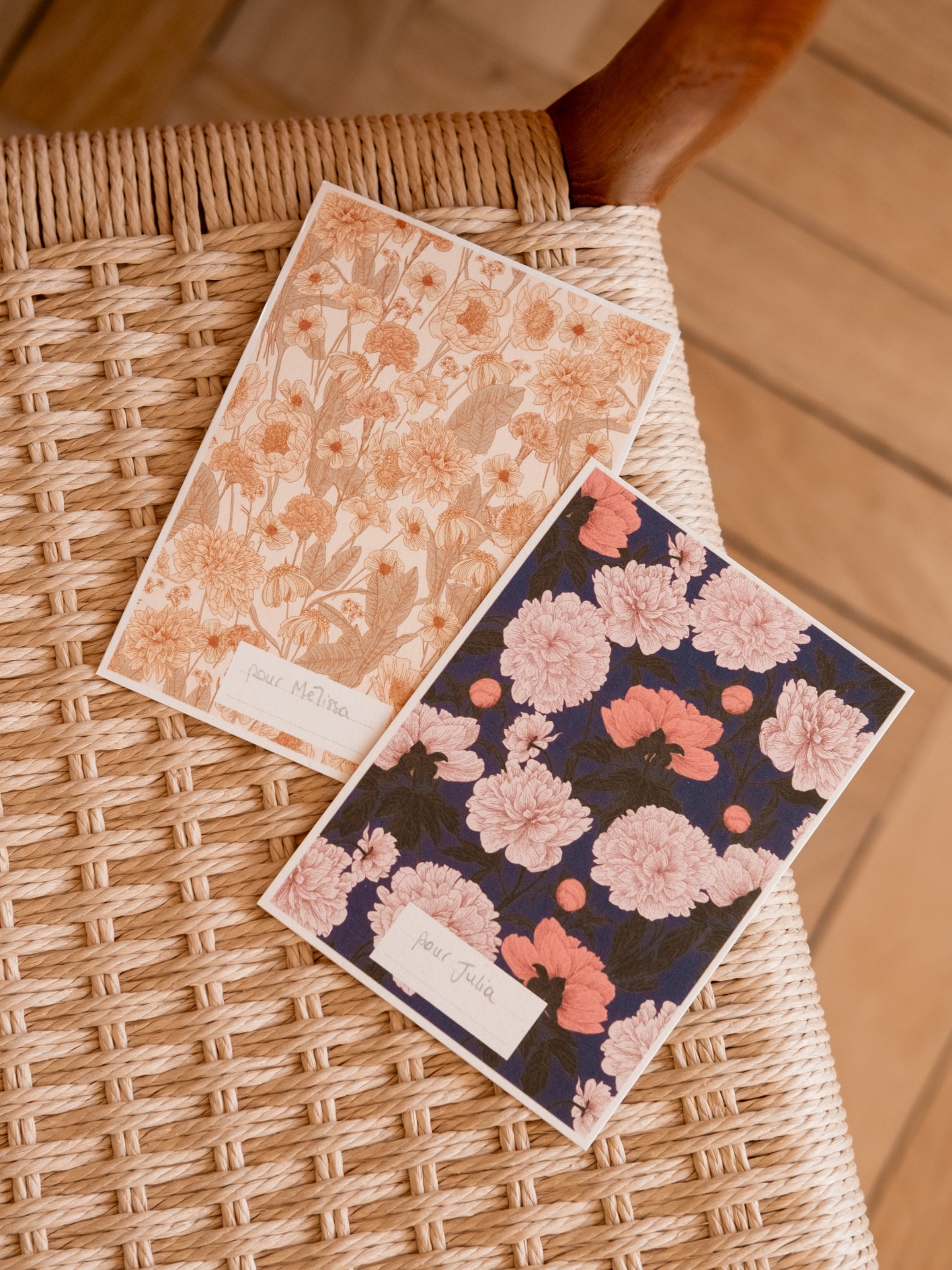 Cartes postales personnalisables motif floral