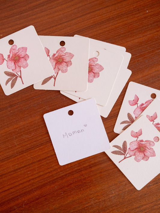 Etiquette hellebore pour cadeaux de noël