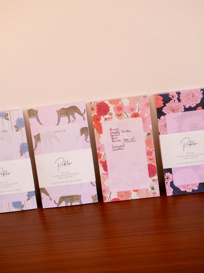 Jolie papeterie, bloc-notes motifs floraux et leopard