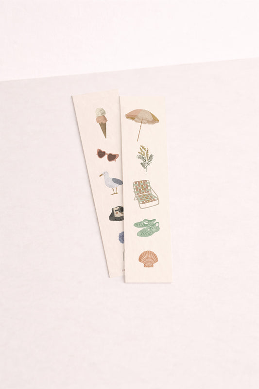 Marque-page illustré avec les symboles de l'été