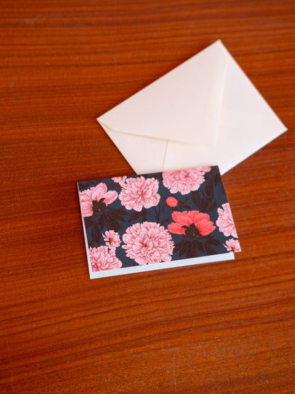 Mini carte illustrée Pivoines