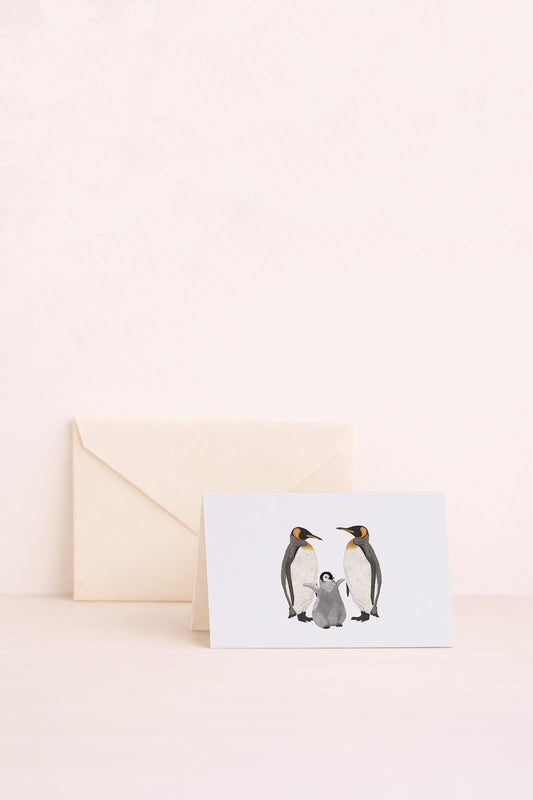 Mini carte naissance famille manchots