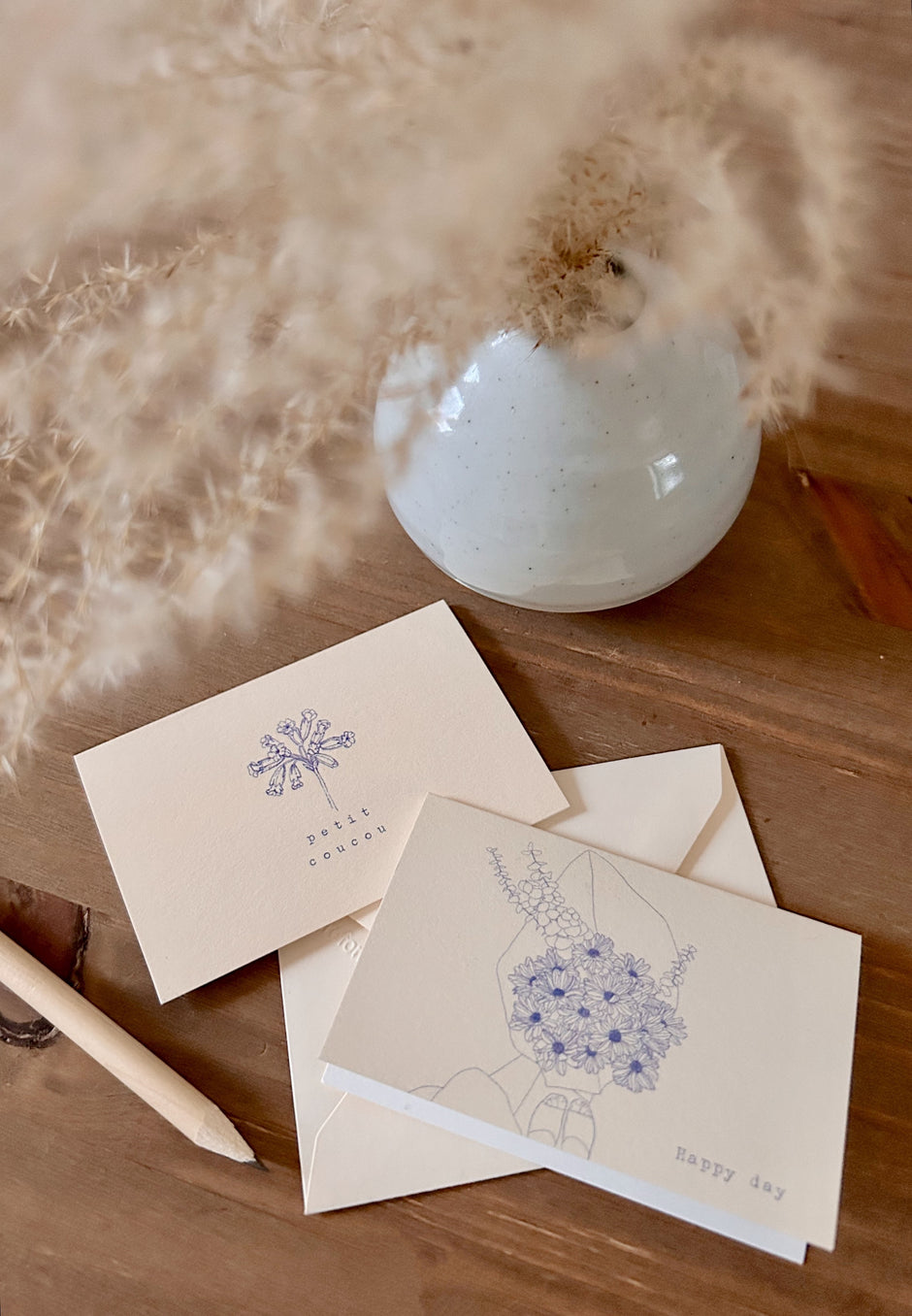 Petites cartes florales pour accompagner un bouquet