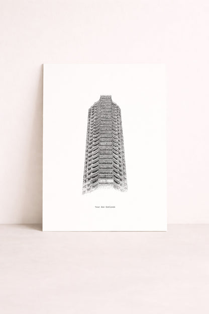 Sérigraphie de la tour des horizons à Rennes