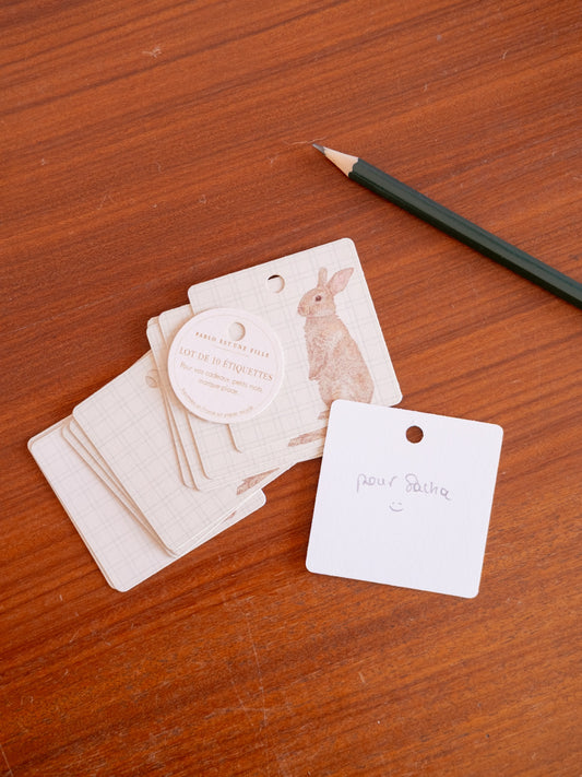 Étiquette cadeau enfant lapin